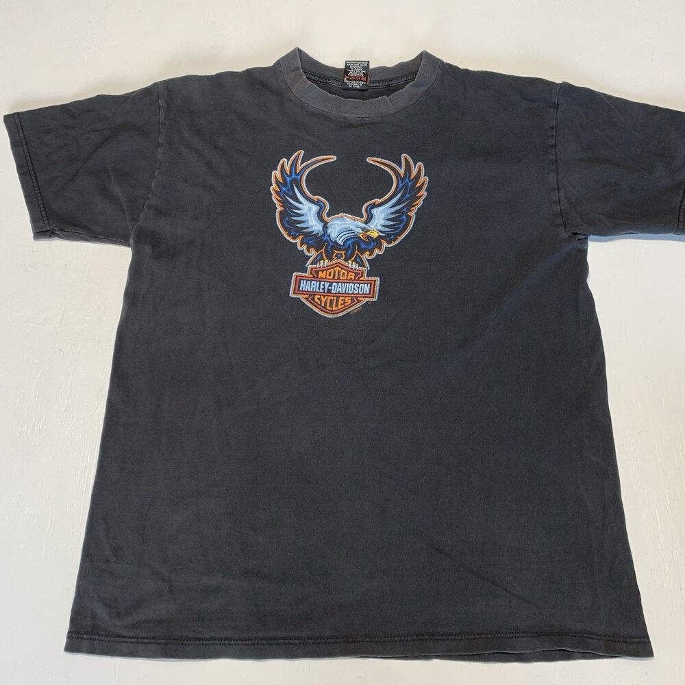 Harley-Davidson Shirt Mens XL(L) Black Eagle Logo Tee Motorcycle Biker